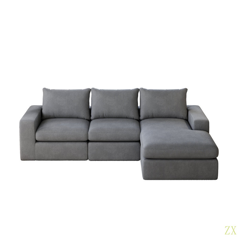 Latitude Run® Boneless Boneless Couch With Chaise, L-Shaped Modern